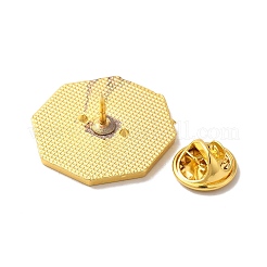 陰陽エナメルピンを使った八卦戦術  バックパック服の合金バッジ  八角形  25x25x2mm&nbsp;JEWB-K008-01G