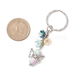 6Pcs 6 Colors Synthetic Turquoise Angel Pendant Keychian&nbsp;KEYC-JKC01107