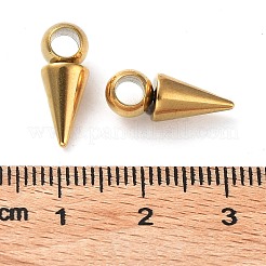 イオンプレーティング（IP）304ステンレスペンダント  コーンチャーム  18KGP本金メッキ  16x6mm  穴：3.2mm&nbsp;STAS-M323-31G