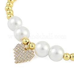 Rack Plating Brass Stretchable Bracelets with Cubic Zirconia for Women&nbsp;BJEW-D047-02G-01