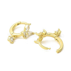 Butterfly Real 18K Gold Plated Brass Dangle Hoop Earrings&nbsp;EJEW-L270-11G-01