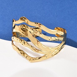 304 Stainless Steel Cuff Bangles for Women&nbsp;BJEW-G757-03G