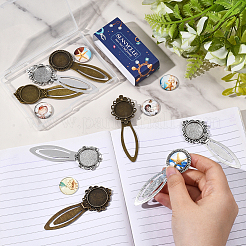 DIY Flat Round Bookmark Making Kits&nbsp;DIY-SC0032-07B
