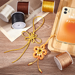 8 Rolls 8 Colors Nylon Rattail Satin Cord&nbsp;NWIR-PH0002-03