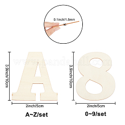 2 Sets 2 Styles Chinese Cherry Wood Number 0~9 and Letter A~Z&nbsp;DIY-CN0001-23