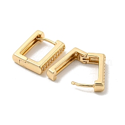 Brass Micro Pave Clear Cubic Zirconia Hoop Earrings for Women&nbsp;EJEW-E295-18KCG