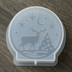 Diyのシリコーンキャンドル型  クリスマステーマの樹脂鋳造型  UVレジン用  エポキシ樹脂工芸品作り  ホワイト  78x77x26mm&nbsp;LS-DIY-A055-02D