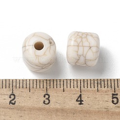 アクリルビーズ  模造ターコイズビーズ  cloumn  雪  10x9.5mm  穴：2.5mm  約649個/500g&nbsp;OACR-H045-05A