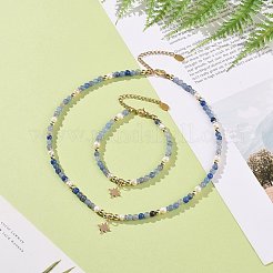 Brass Star Charm Bracelet & Necklace&nbsp;SJEW-JS01268