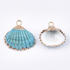 Spray Paint & Electroplate Sea Shell Pendants&nbsp;SSHEL-S262-08C