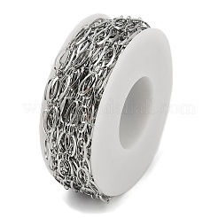 変色しない304ステンレススチールリンクチェーン  ハンダ付け  ステンレス鋼色  9x5x1mm&nbsp;CHS-A013-09P