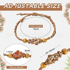 4Pcs 2 Colors Adjustable Braided Waxed Cord Macrame Pouch Bracelet Making&nbsp;MAK-CJ0001-18
