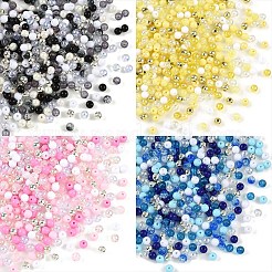 350Pcs 7 Colors Transparent  & Opaque Acrylic Beads&nbsp;MACR-YW0004-79