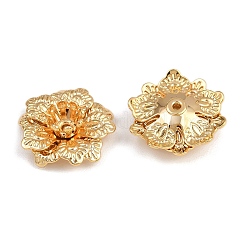 真鍮製ビーズキャップ  花  ニッケルフリー  18KGP本金メッキ  14x5mm  穴：1mm&nbsp;KK-F910-24G-02