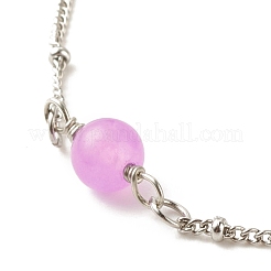Natural Dyed White Jade & Malaysia Jade Anklets for Women&nbsp;AJEW-AN00476