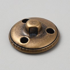 1穴アロイシャンクボタン  フラットラウンド  アンティークブロンズ  20x7mm  穴：2.5x2.5mm&nbsp;BUTT-WH0031-38G