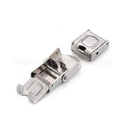 変色しない滑らかな表面の201ステンレススチール時計バンド留め具  ステンレス鋼色  25x13x7mm  穴：10x4mm&nbsp;X-STAS-R063-61