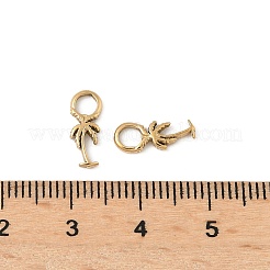 304ステンレススチールチャーム  ココヤシの木  14KGP本金メッキ  12x4.5x1.5mm  穴：3mm&nbsp;STAS-L022-529G