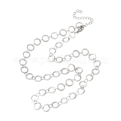304 Stainless Steel 8MM Ring Link Chain Necklaces&nbsp;NJEW-P343-01B-P