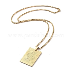 201 Stainless Steel Pendant Necklace&nbsp;NJEW-K253-12G