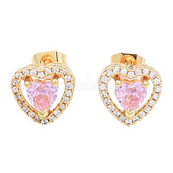 Cubic Zirconia Heart Stud Earrings&nbsp;EJEW-N011-59