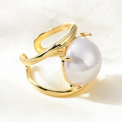 Rack Plating Brass Open Cuff Rings&nbsp;RJEW-M172-05G
