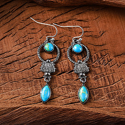 Alloy Synthetic Turquoise Dangle Earrings&nbsp;FS-WGD578F-01