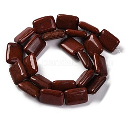 天然レッドレインボージャスパービーズ連売り  長方形  18x13.5x5.5mm  穴：1.2mm  約22個/連  15.75インチ（40cm）&nbsp;G-T047-B19-01