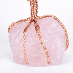 Natural Fluorite Chips and Rose Quartz Pedestal Display Decorations&nbsp;G-S282-04