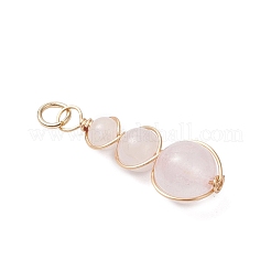Natural Green Aventurine & Rose Quartz & Amethyst & White Jade & Carnelian & Quartz Round Beaded Pendants&nbsp;PALLOY-JF04700