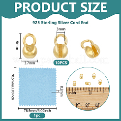 925 Sterling Silver Cord End&nbsp;DIY-BC0014-05B-G