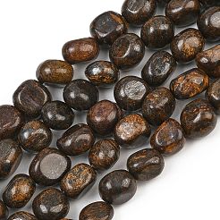 天然石ブロンザイトビーズ連売り  ナゲット  タンブルストーン  9~11x8~10x6~10mm  穴：0.8mm  約18~19個/連  6.89~7.28''（17.5~18.5センチメートル）&nbsp;GG-CBA787B-A09