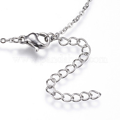 Non-Tarnish 304 Stainless Steel Initial Pendant Necklaces&nbsp;LS-NJEW-P151-E-P