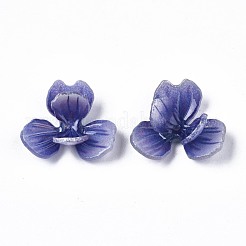 プラスチックビーズ  花  スレートブルー  17x18x7mm  穴：0.8mm&nbsp;KY-N015-028