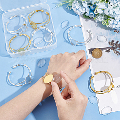 DIY Oval Blank Dome Open Bangle Making Kit&nbsp;DIY-UN0004-50