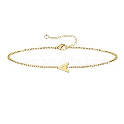 シンプルなスタイルの合金文字リンクブレスレット  女性用アズキチェーンジュエリー  ゴールド  文字a  7-7/8インチ（20cm）&nbsp;WG5F19A-01