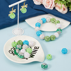 30Pcs 6 Style Polymer Clay Pave Rhinestone Beads&nbsp;CLAY-SC0001-78B