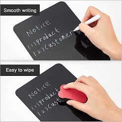 消せるPVC1セット  プラスチック製の消去可能なペンと長方形のフォーム黒板消しゴム  スーパーマーケット向け  パン屋とカフェの値札  ブラック  20x15cm  1のセット/袋&nbsp;ODIS-NB0001-12
