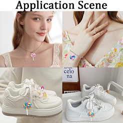 12Pcs 6 Colors Handmade Polymer Clay  Lollipop Pendant Decoration&nbsp;HJEW-CP0001-14