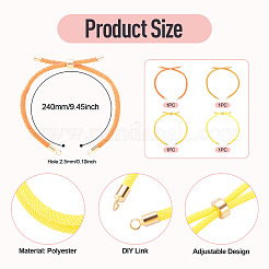 4Pcs 4 Colors Polyester Cord Bracelet Making&nbsp;MAK-TA0001-44