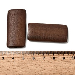 天然木のビーズ  染め  長方形  ココナッツブラウン  39.5x18.5x6.5mm  穴：3.5mm&nbsp;WOOD-A026-14