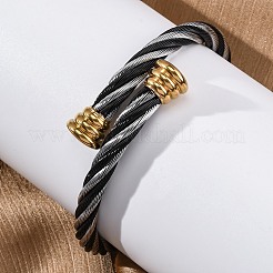 女性用304ステンレススチールトルクバングル  イオンプレーティング（ip）  ミックスカラー  3/4インチ（1.95cm）  内径：2-1/4インチ（5.65cm）&nbsp;BJEW-P310-18MC