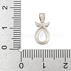 925純銀製のペンダントのカボションのセッティング  熊手のセッティング  ラインストーン爪付き台座  熊手のセッティング  ティアドロップ  プラチナメッキ  11x7x4mm  トレイ：5x7mm&nbsp;STER-B005-19P