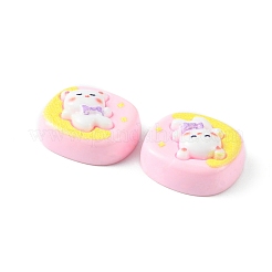 不透明なかわいい漫画の樹脂カボション  長方形  パールピンク  15.5~17x16~17.5x7.5~8mm&nbsp;LS-CRES-O006-06B