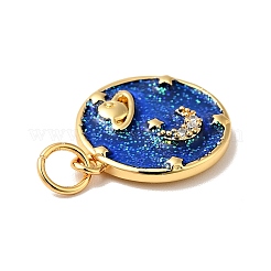 Rack Plating Brass Micro Pave Cubic Zirconia Pendants&nbsp;KK-H431-09G-A