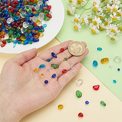 400gの手作りランプワークビーズ  ナゲット  穴がない  ミックスカラー  2.5~15x2.5~10.5x2~7.5mm  200g /スタイル&nbsp;LAMP-GA0001-21
