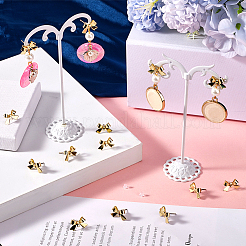 40Pcs Bowknot Alloy Stud Earring Findings&nbsp;FIND-SP0001-16G