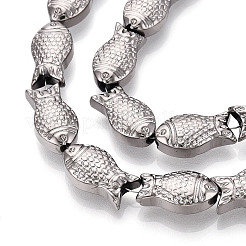 電気メッキガラスビーズセット  魚  銀メッキ  15x8.2x5.3mm  穴：0.9mm  約50個/連  26.77~27.17''（68~69センチメートル）&nbsp;EGLA-T025-03H