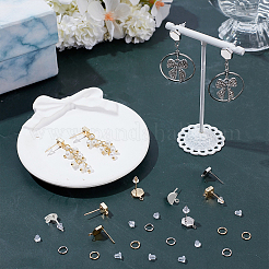 DIY Square & Hexagon Brass Stud Earring Making Kits&nbsp;DIY-AR0004-44