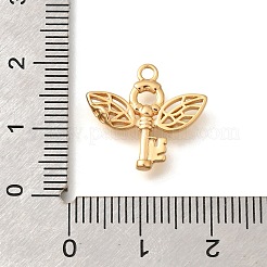 真鍮チャーム  カドミウムフリー＆ニッケルフリー＆鉛フリー  翼のキーチャーム  18KGP本金メッキ  16x17x2.5mm  穴：1.6mm&nbsp;KK-B127-05G